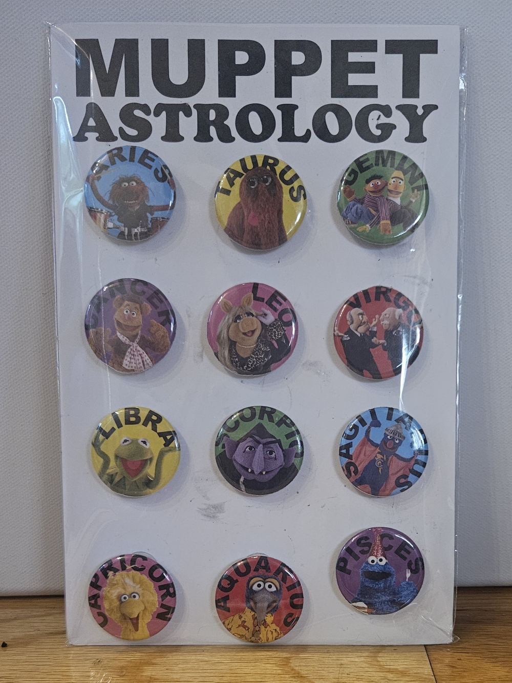 MUPPET Astrology Button Pin Set - Colorful Assorted Zodiac Pack